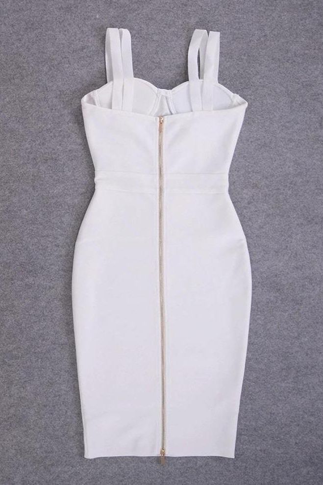 Kate Bandage Dress - Pearl White - Fashionpara
