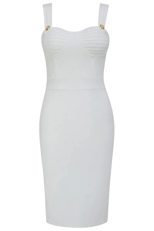 Kate Bandage Dress - Pearl White - Fashionpara