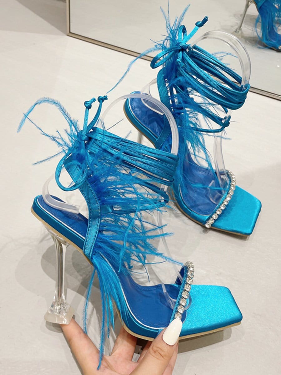 Rhinestone Feather Toe