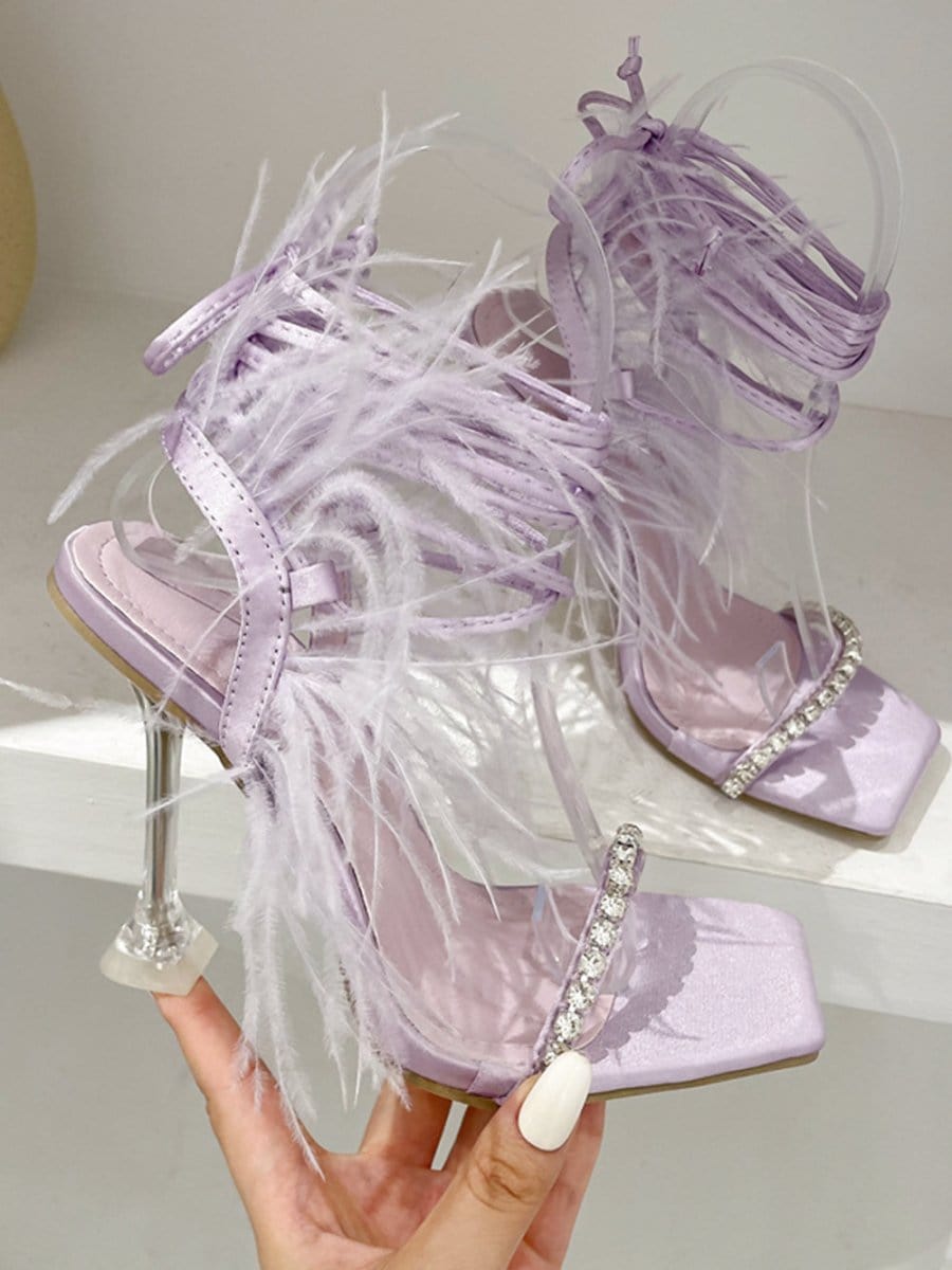Rhinestone Feather Toe