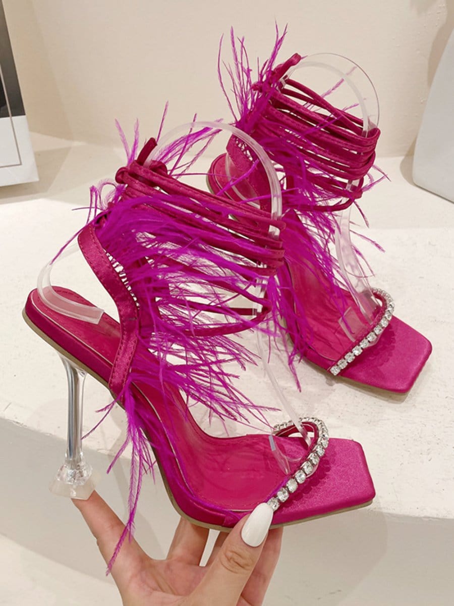 Rhinestone Feather Toe