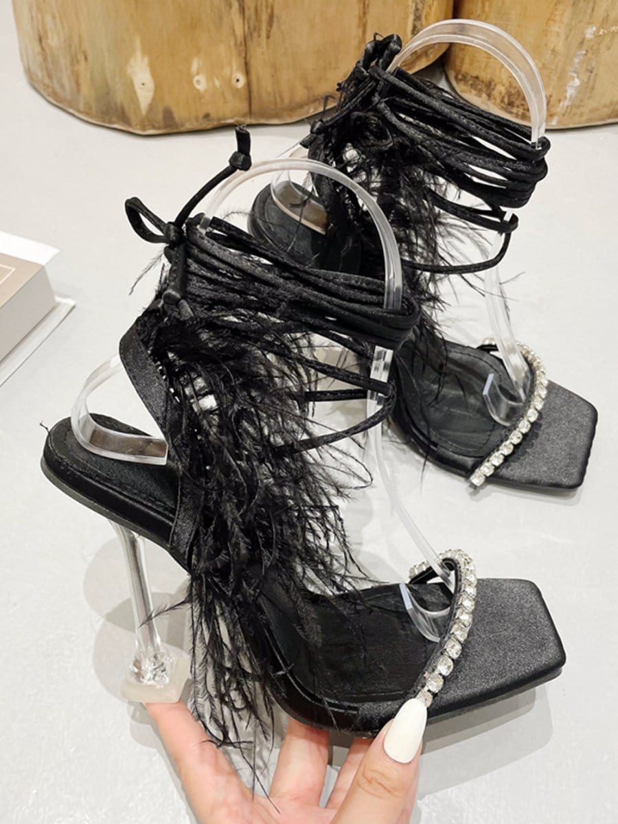 Rhinestone Feather Toe
