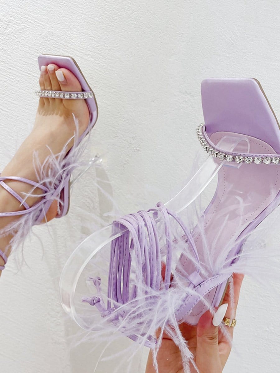 Rhinestone Feather Toe