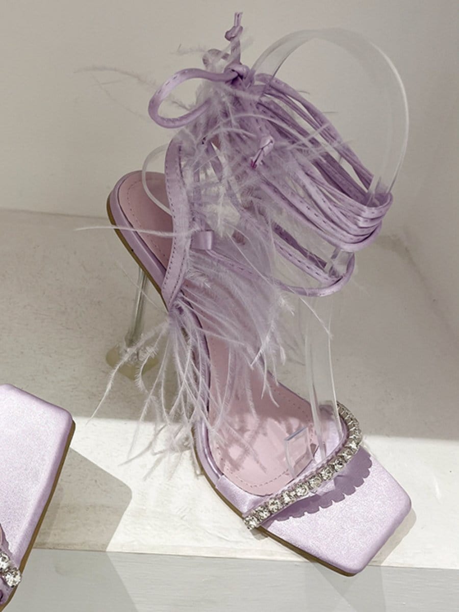 Rhinestone Feather Toe