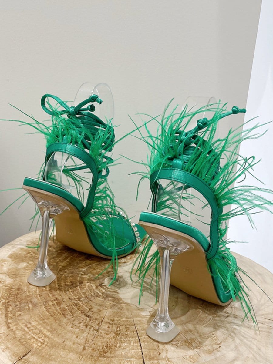 Rhinestone Feather Toe