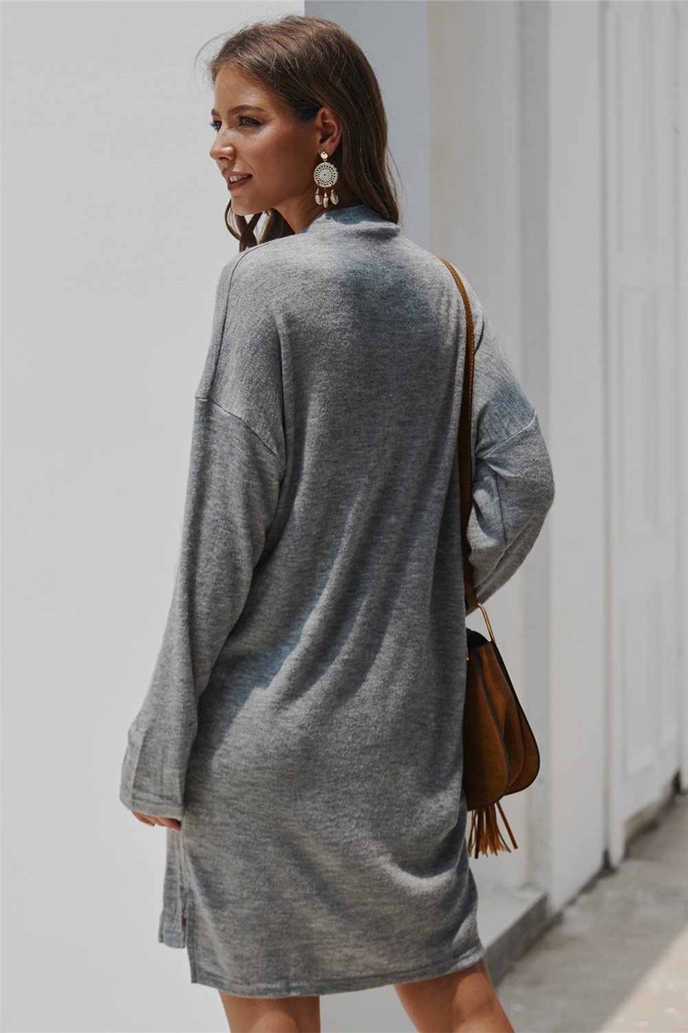 RadyRin Keep You Happy Pink Sweater Dress for Effortless Style