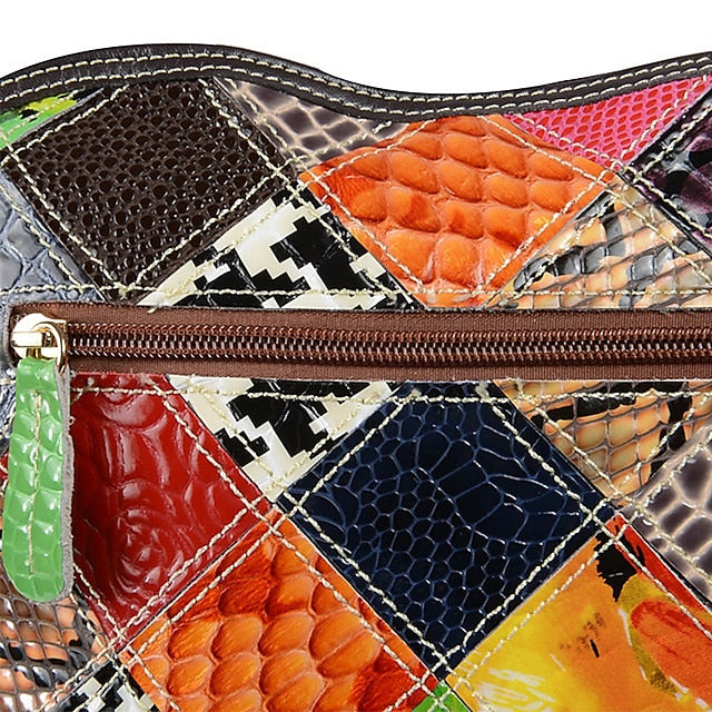Shoulder Bohemian - Bag Patchwork Leather Colorful