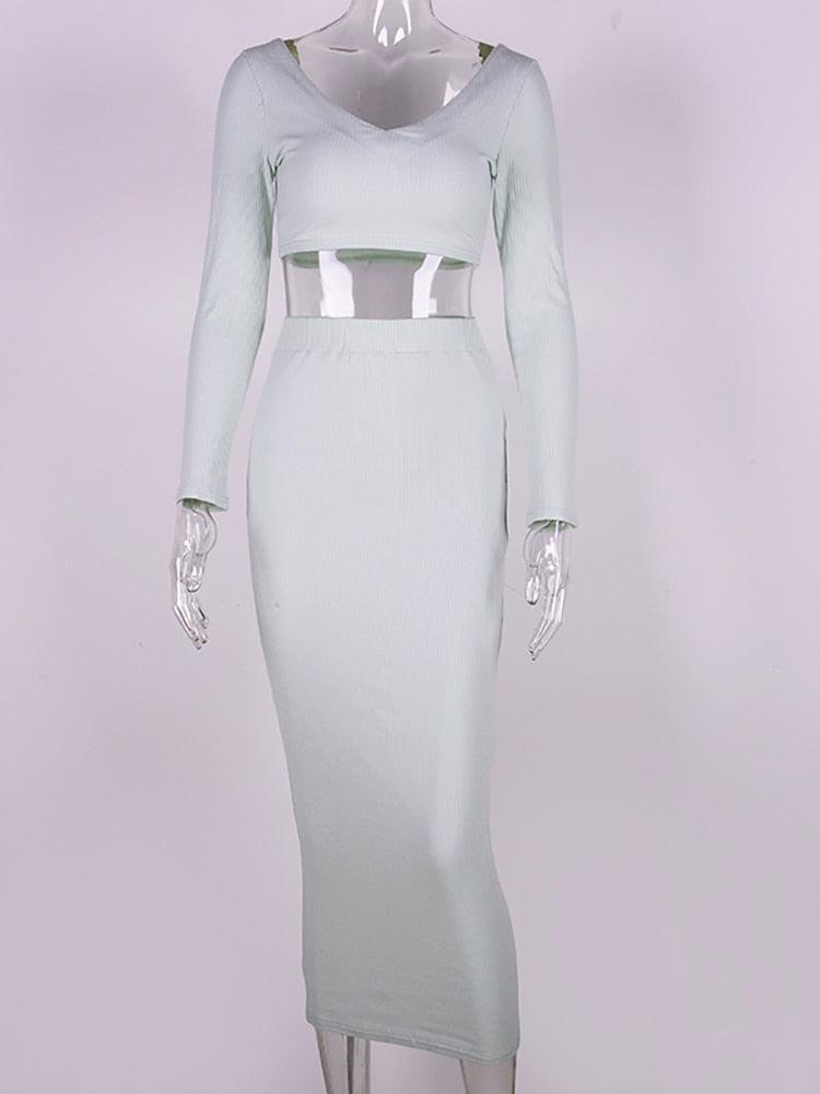 KittenAlarm - Kendra Solid Long Skirt Set