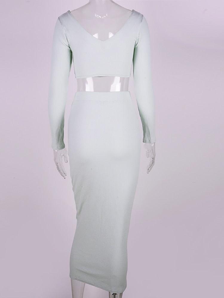 KittenAlarm - Kendra Solid Long Skirt Set