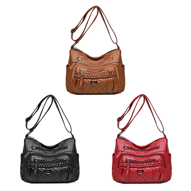 PU Shoulder Leather Bag Crossbody Hobo