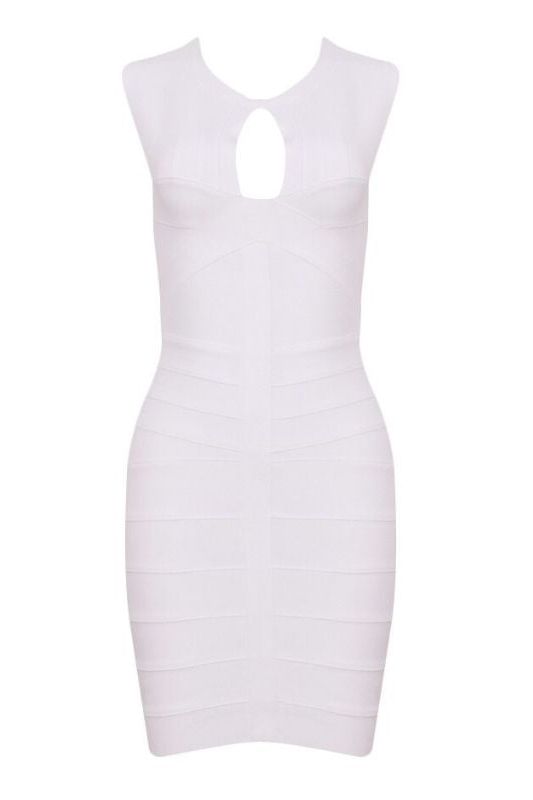 Kia Bandage Dress - Pearl White - Fashionpara