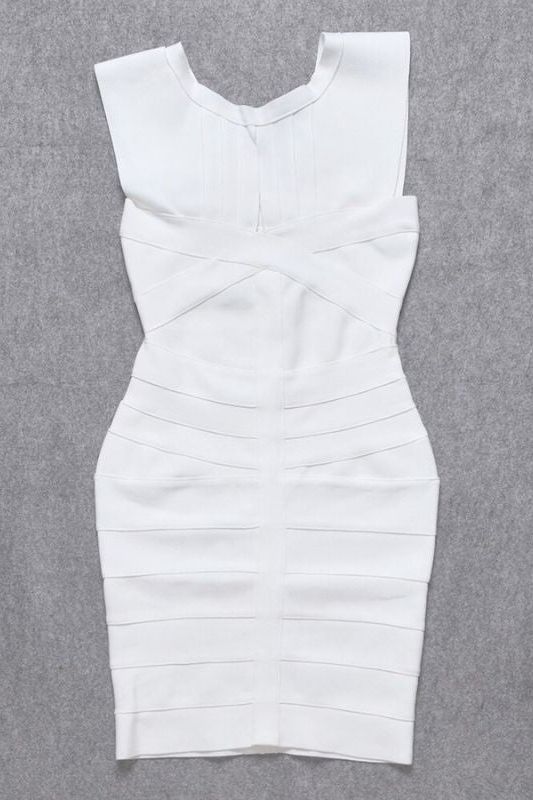 Kia Bandage Dress - Pearl White - Fashionpara