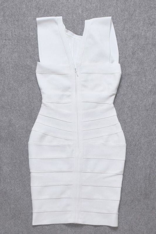 Kia Bandage Dress - Pearl White - Fashionpara