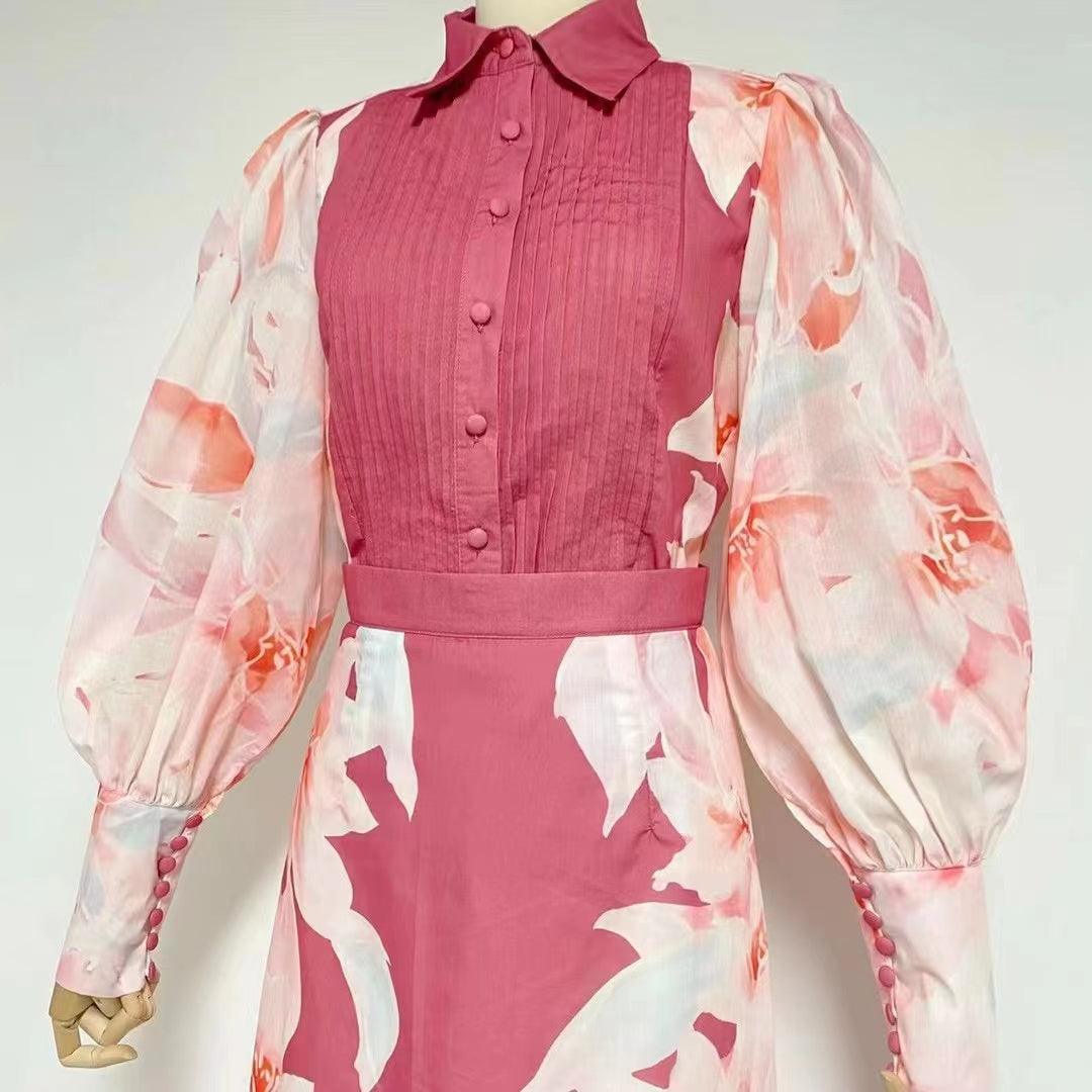 KittenAlarm - Kimmy Mermaid Midi Skirt Set - Orient Print in Hibiscus