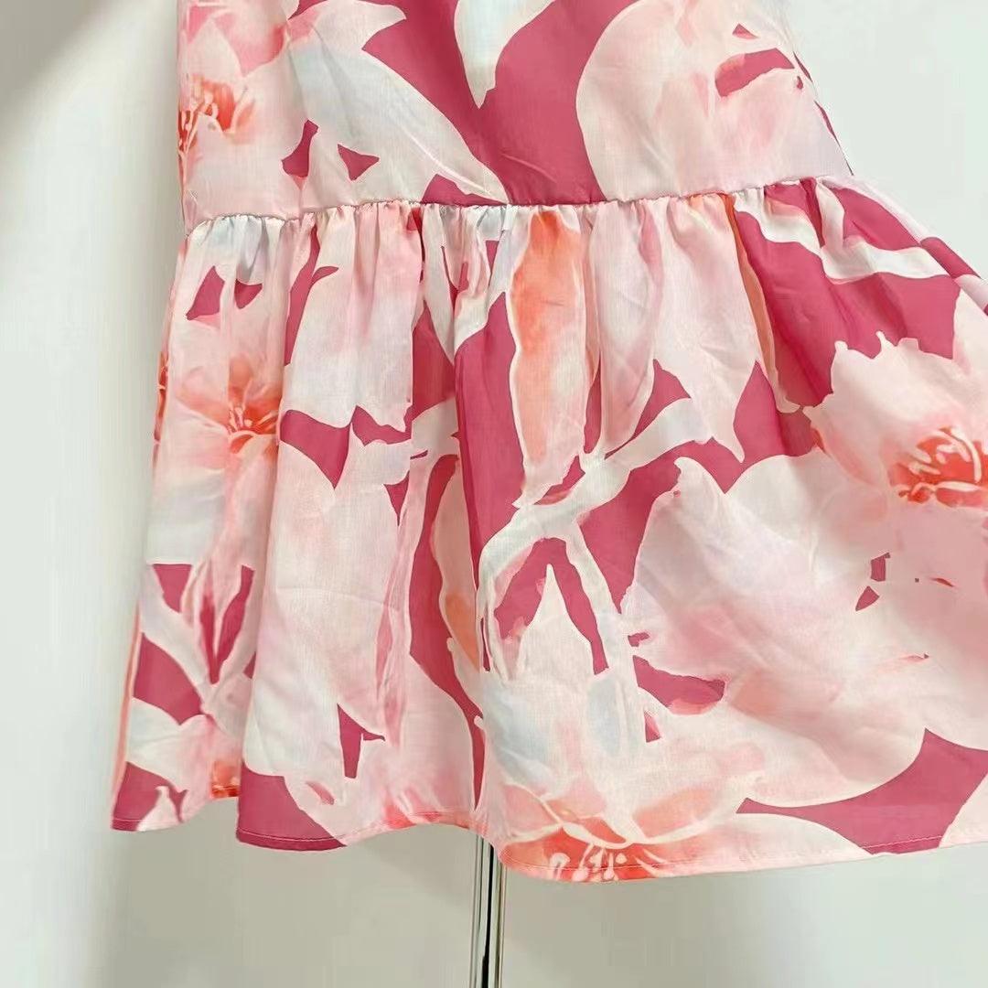 KittenAlarm - Kimmy Mermaid Midi Skirt Set - Orient Print in Hibiscus