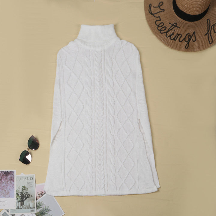 Florcoo High Neck Loose Cable Knit Sweater in 7 Colors