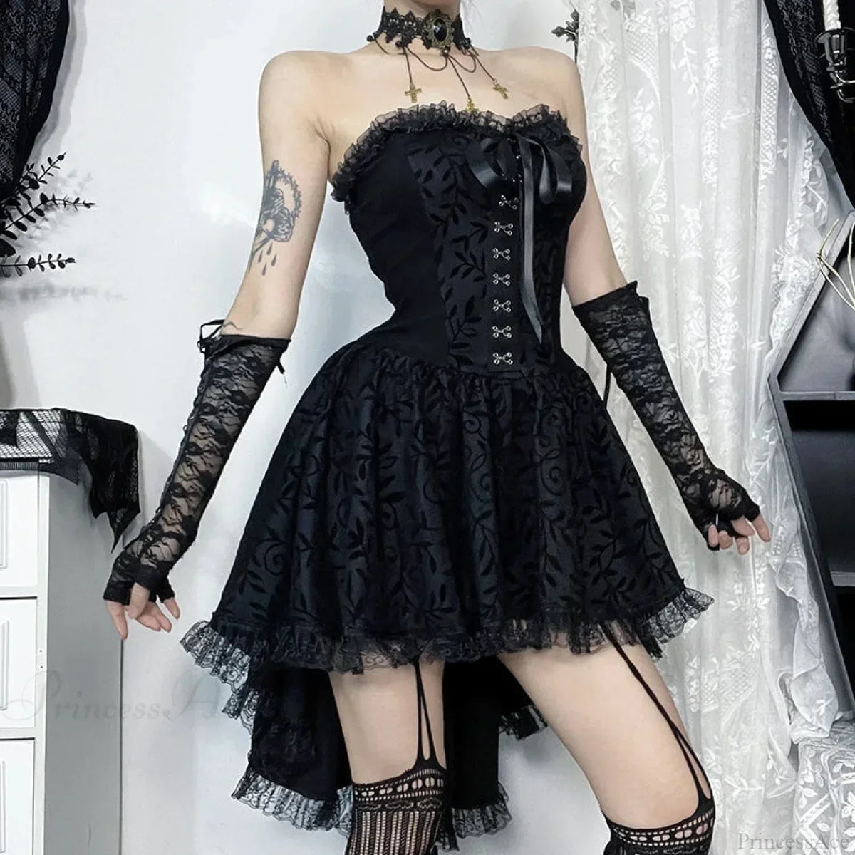 Lace Mini Dress - View 3