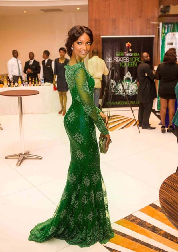 Laced Prom Dress/Evening Dress - Trumpet/Mermaid Bateau Full/Long Sleeve & Sweep Train - Fashionpara