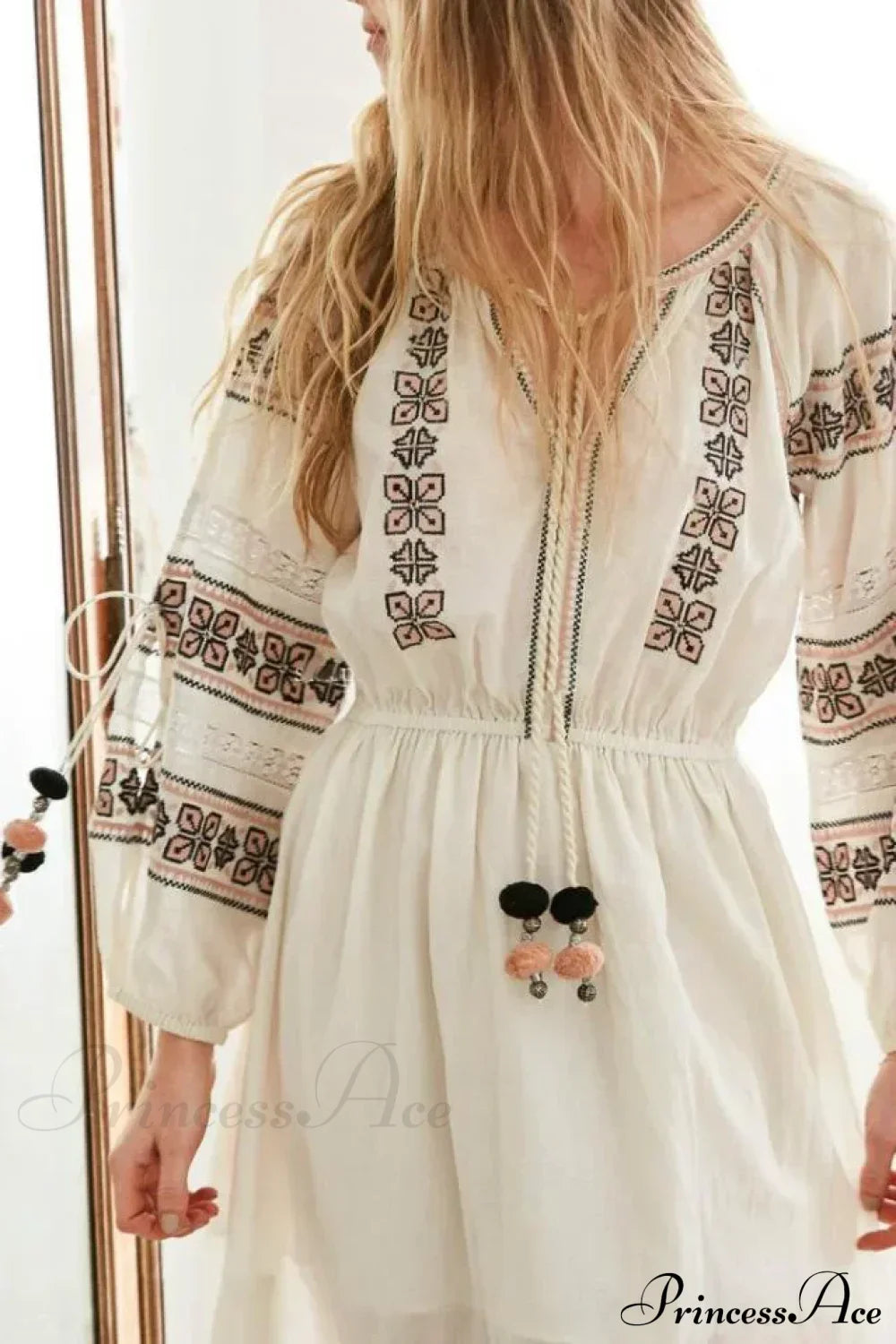 Lantern Long Sleeve Lace Maxi Boho Dress