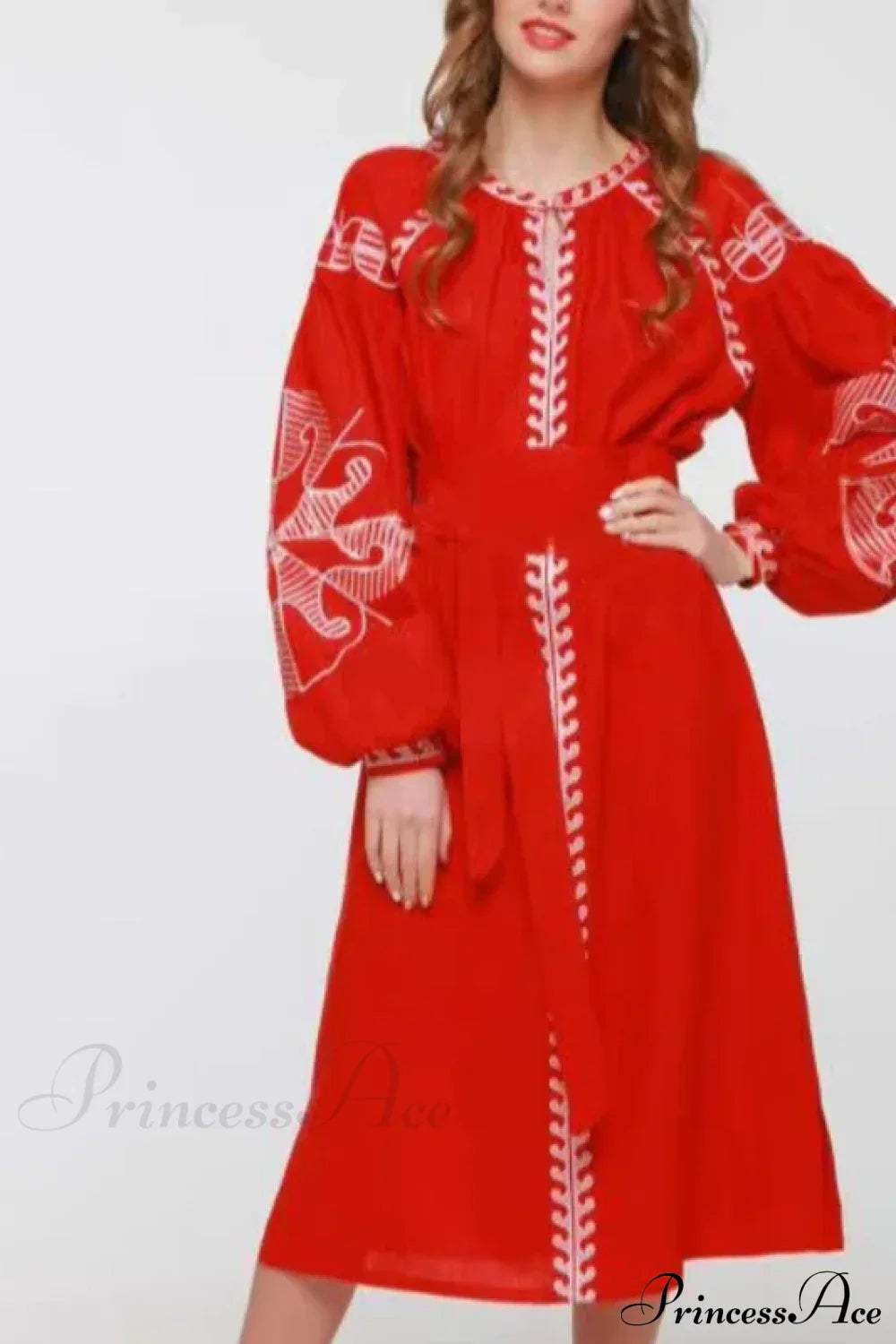 Lantern Sleeve Ethnic Tunic Boho Dress