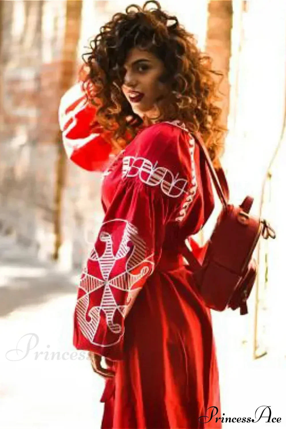 Lantern Sleeve Ethnic Tunic Boho Dress