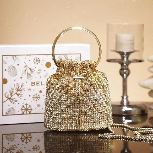 PU Bag Chain Clutch Evening Wedding Leather Party