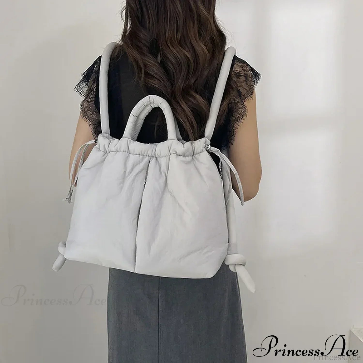 Large Capacity Puffer Nylon Tote Handbag Designer