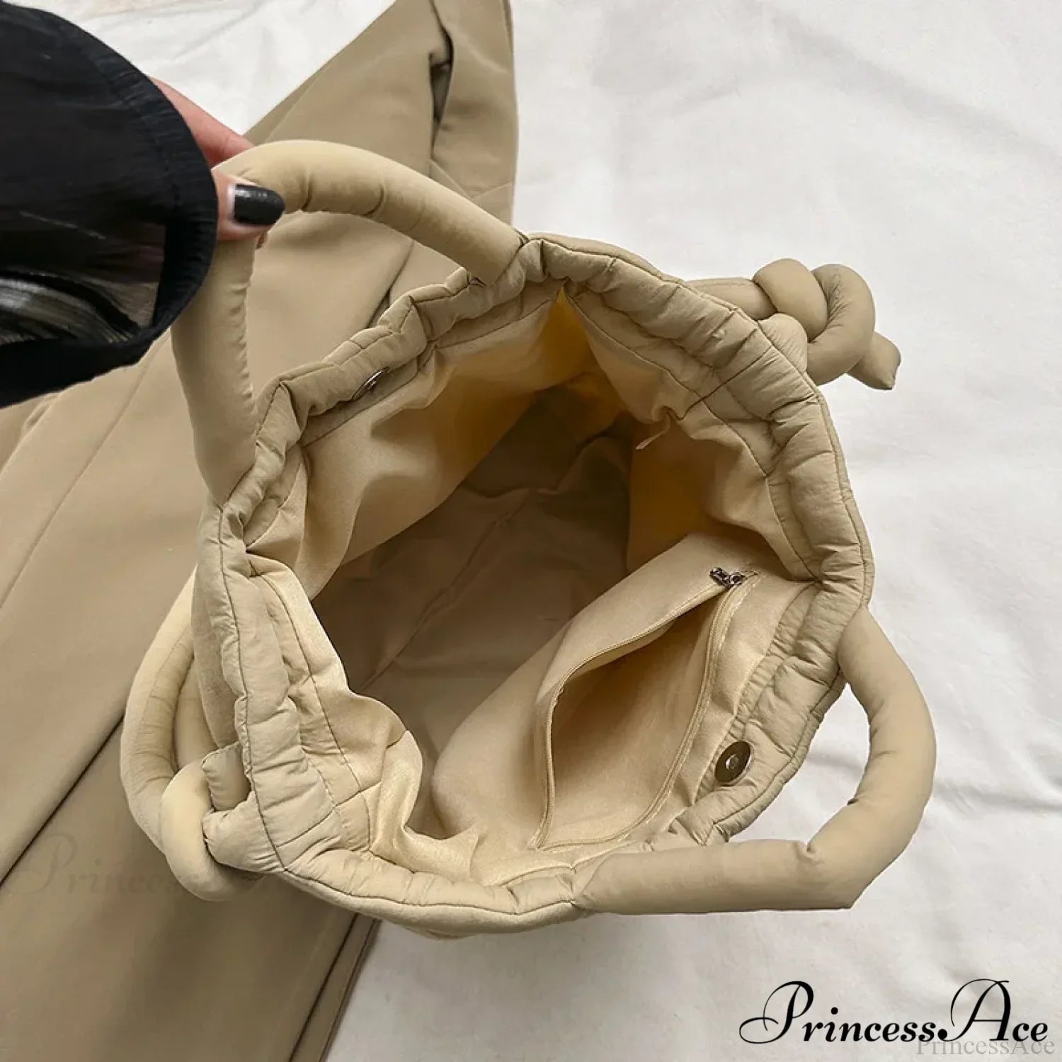 Large Capacity Puffer Nylon Tote Handbag Designer