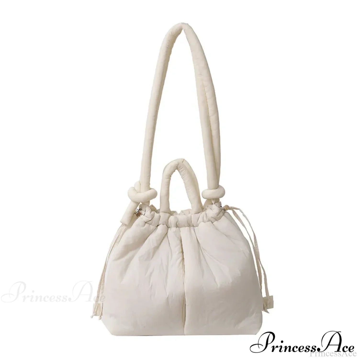 Large Capacity Puffer Nylon Tote Handbag Designer Beige handbag-250126