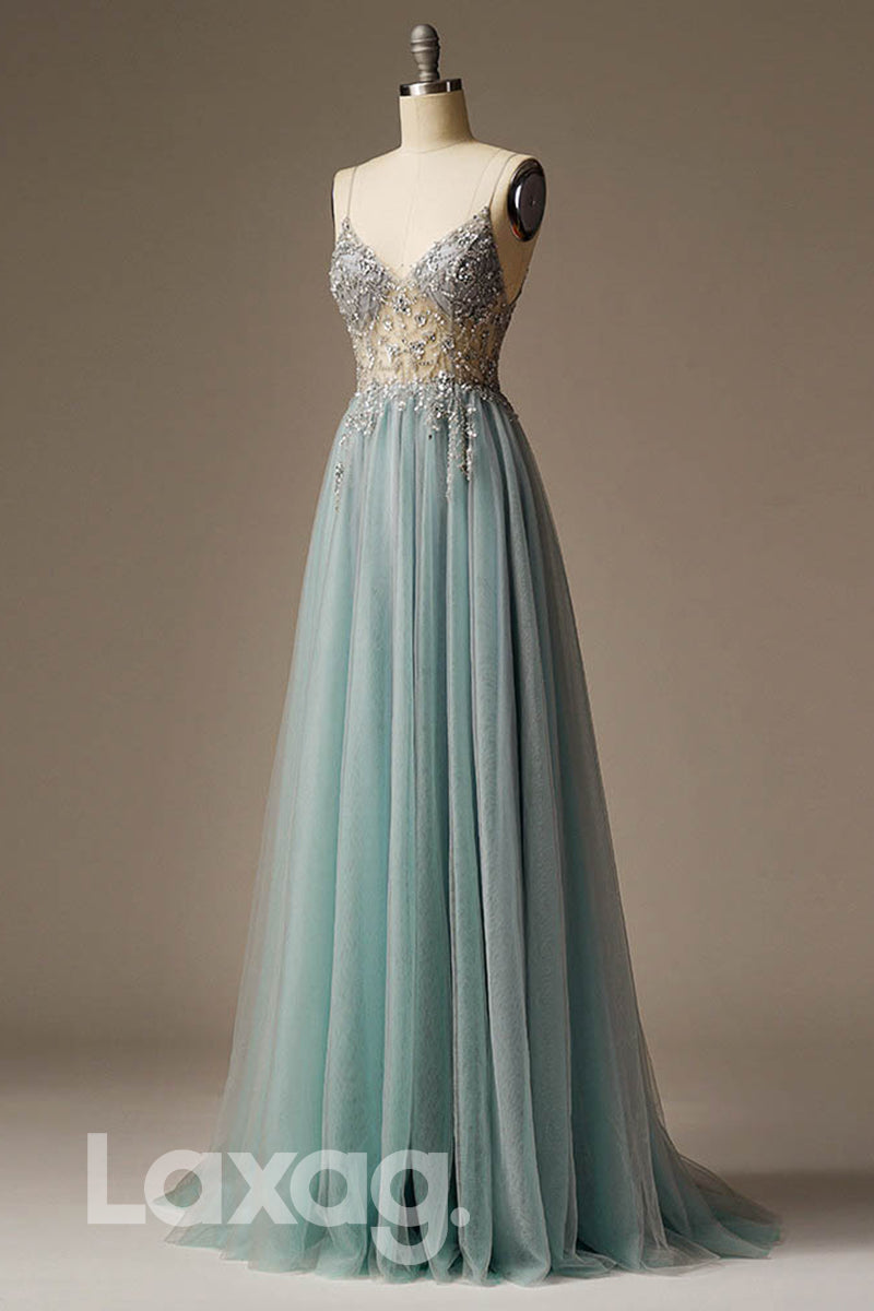 Embellished Sequined Illusion Straps Tiered Dress - Fashionpara