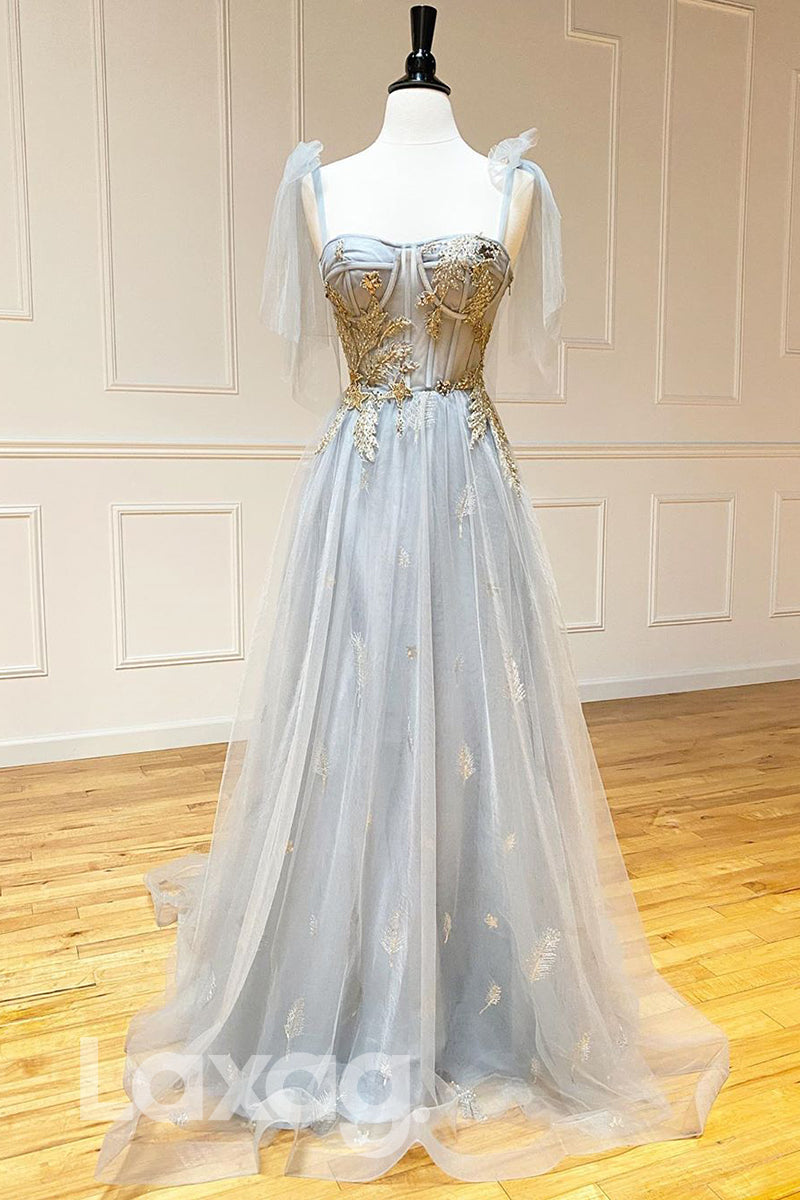 Floral Embellished Sweetheart Strap Cap Sleeve Bodice Gown - Fashionpara