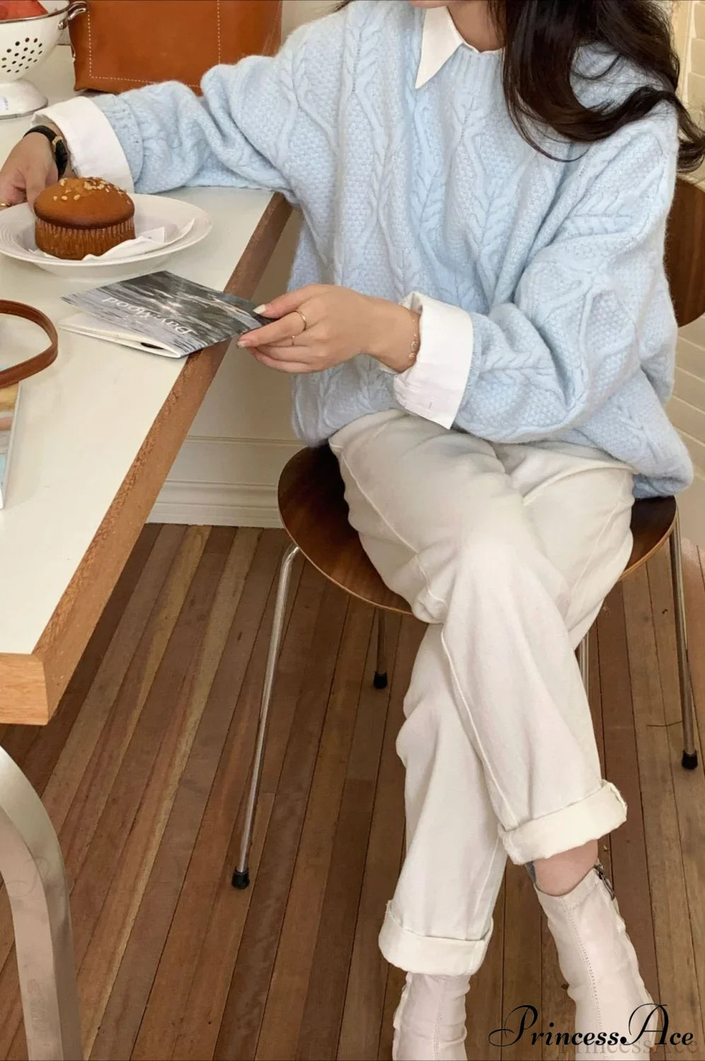 Candy-Colored Cable-Knit Sweater for Effortless Style