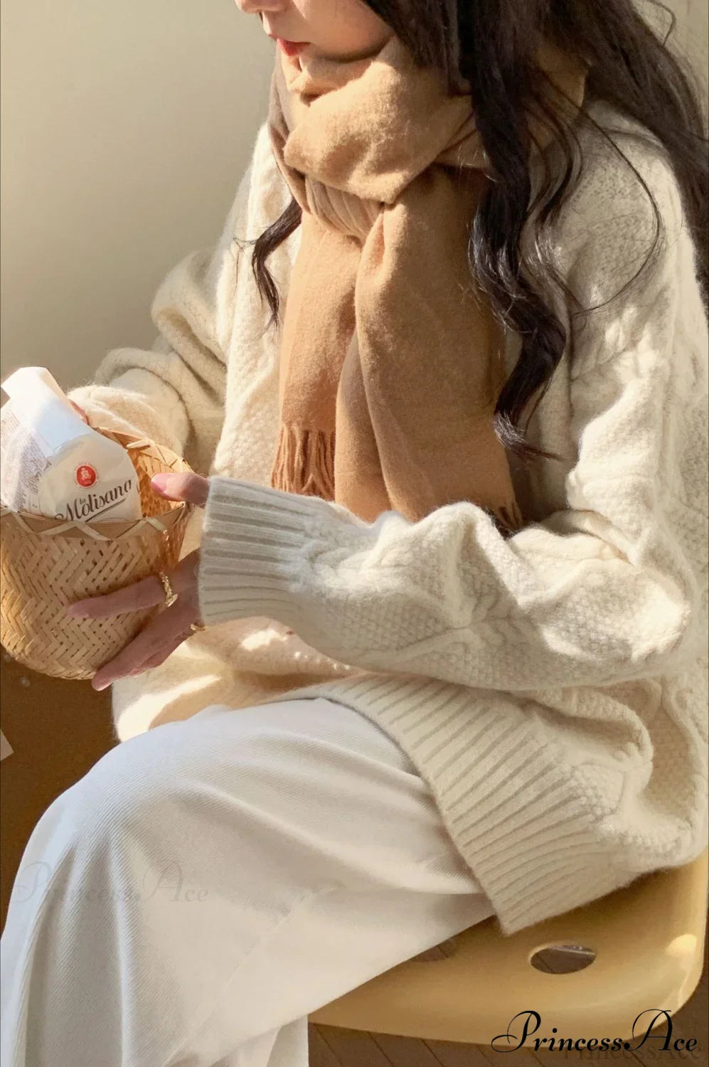 Candy-Colored Cable-Knit Sweater for Effortless Style