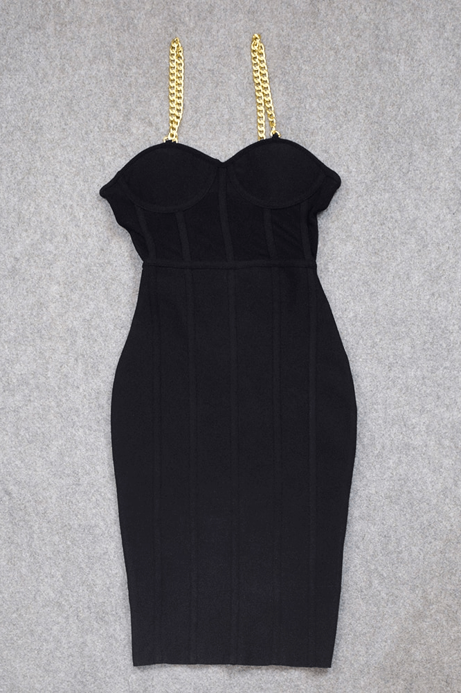 Leah Bodycon Dress - Classic Black - Fashionpara