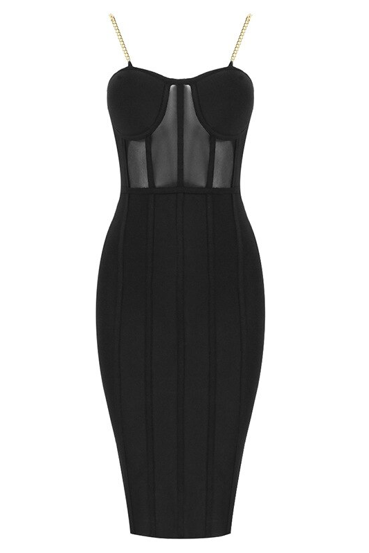 Leah Bodycon Dress - Classic Black - Fashionpara