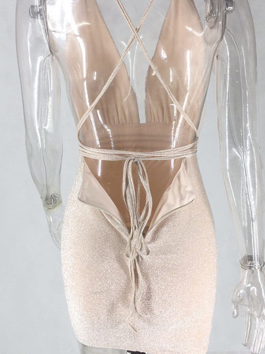 Backless Mini Dress - Fashionpara