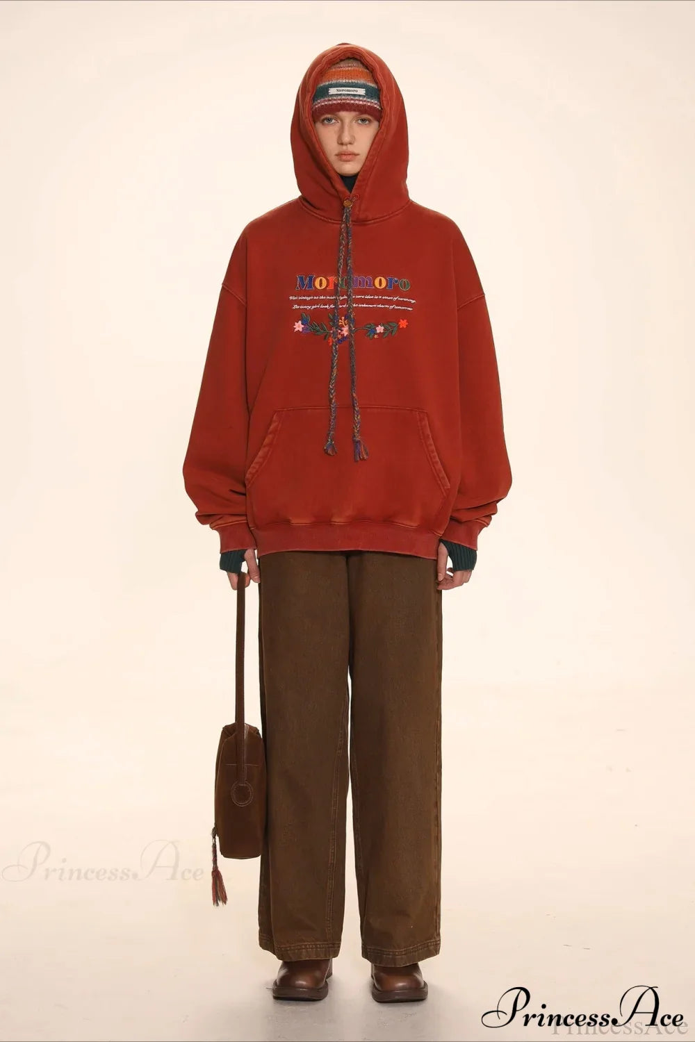 Letter Embroidery Relaxed Thickened  Hoodie