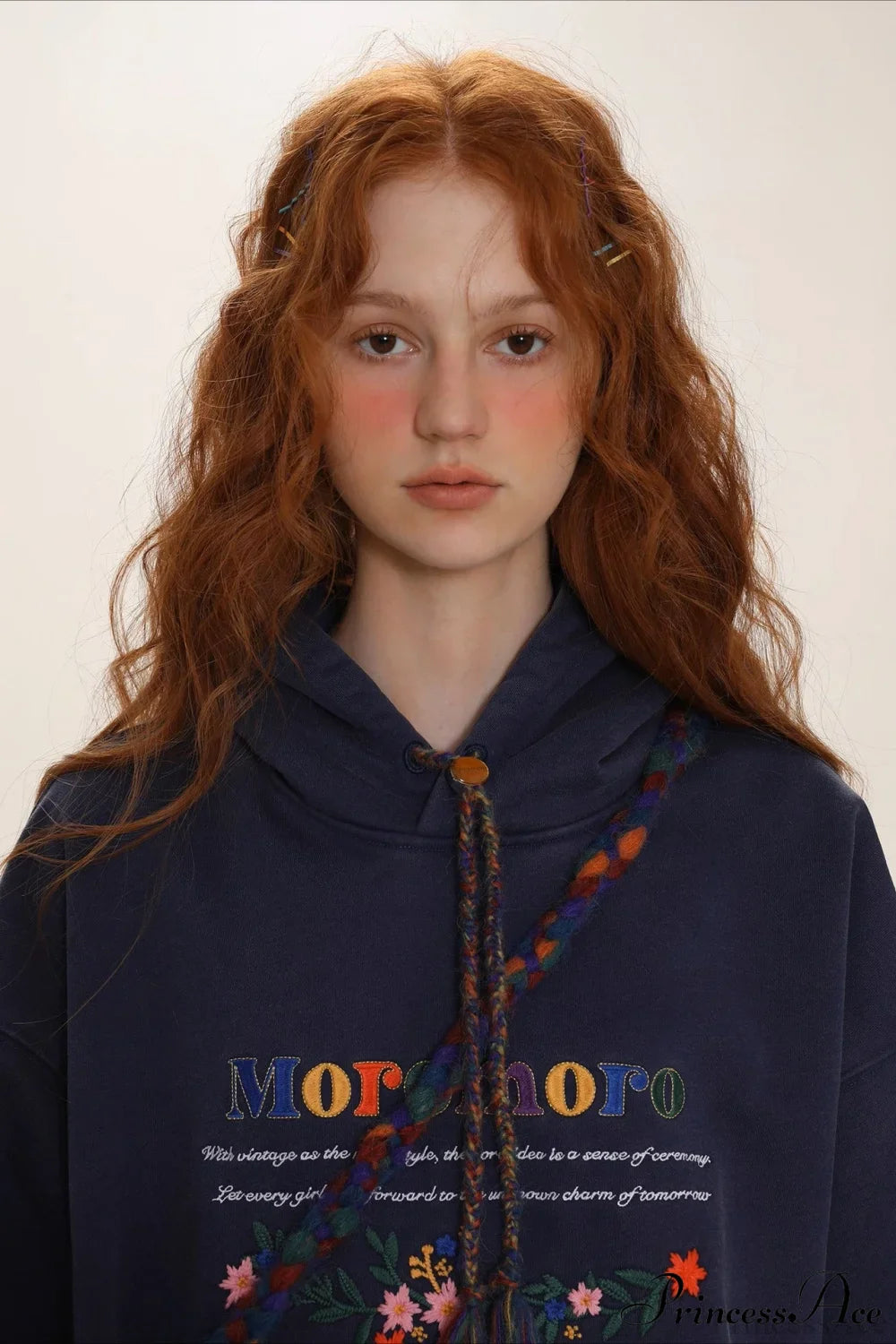 Letter Embroidery Relaxed Thickened  Hoodie