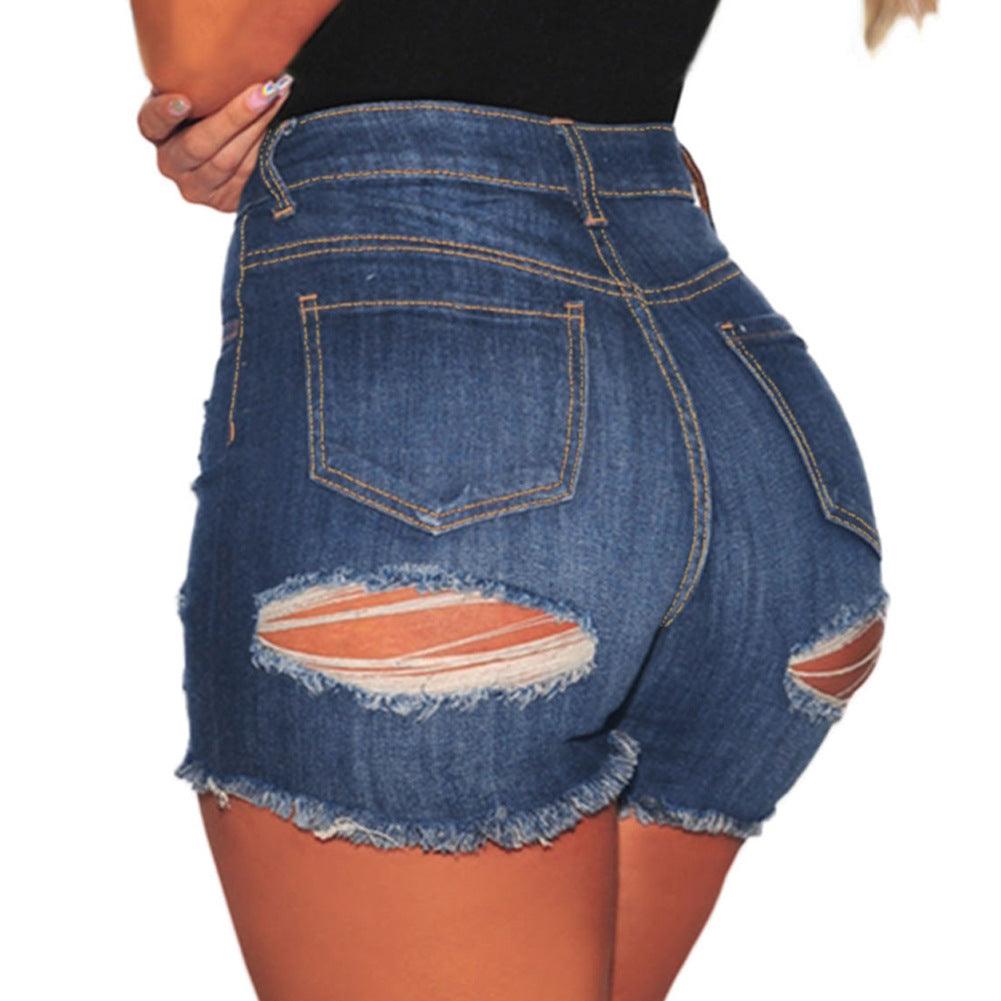 KittenAlarm - Lexie Denim Tattered Mini Shorts
