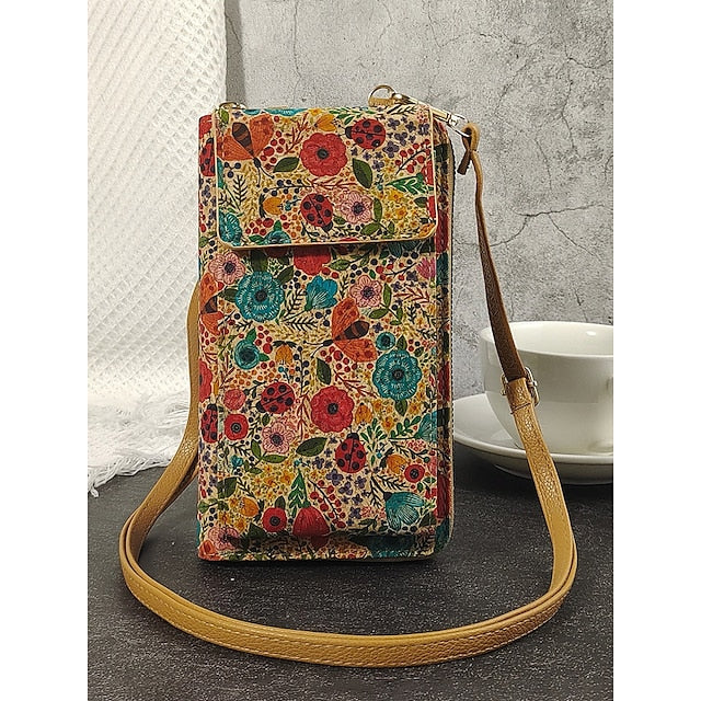 Vintage Bag with Phone Adjustable Crossbody Boho