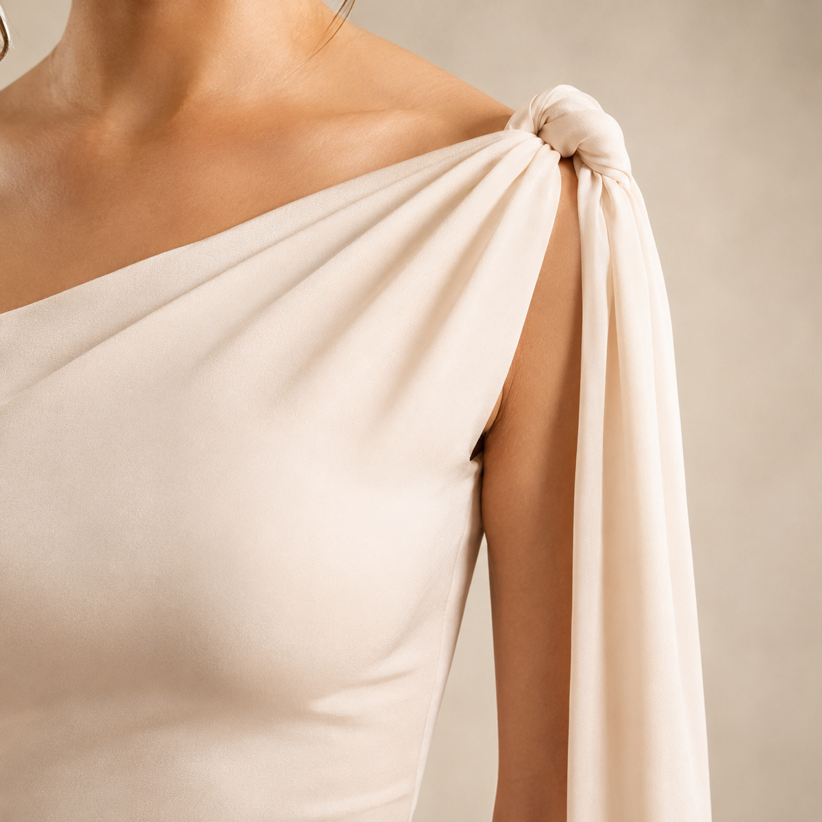 One Shoulder Draped Sash Bodycon Maxi Dress 5