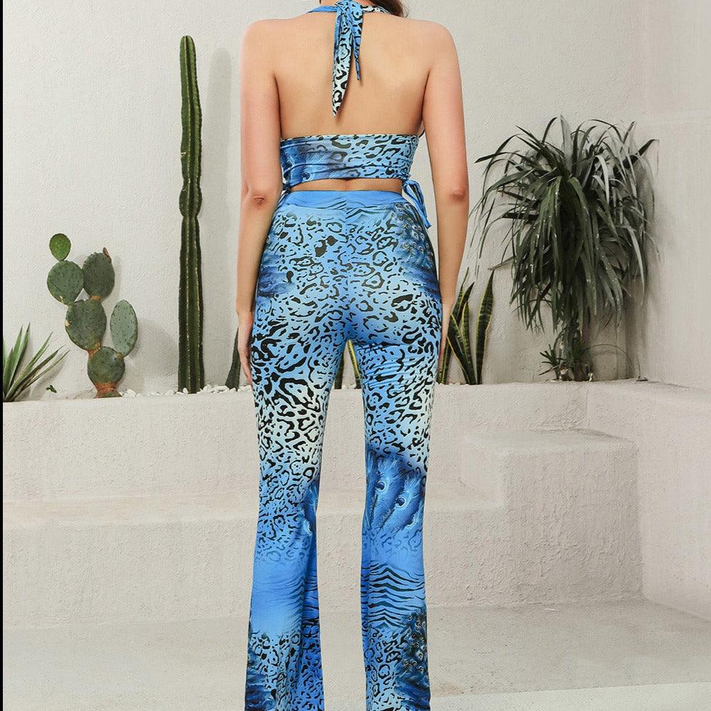 KittenAlarm - Lizzy Halter Bralette Top & High Waist Pants Set