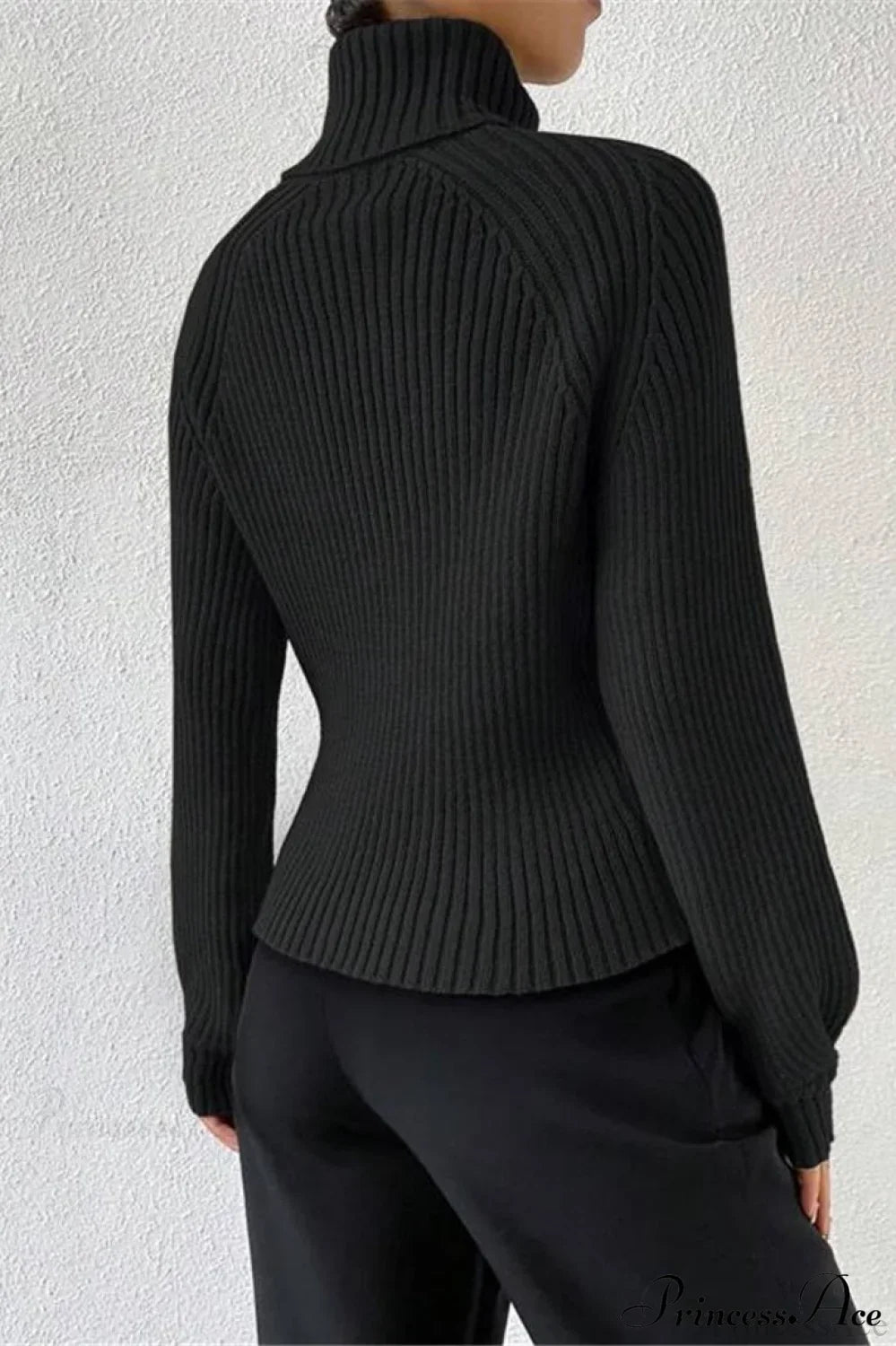 PrincessAce Cozy Loose Turtleneck Raglan Sweater