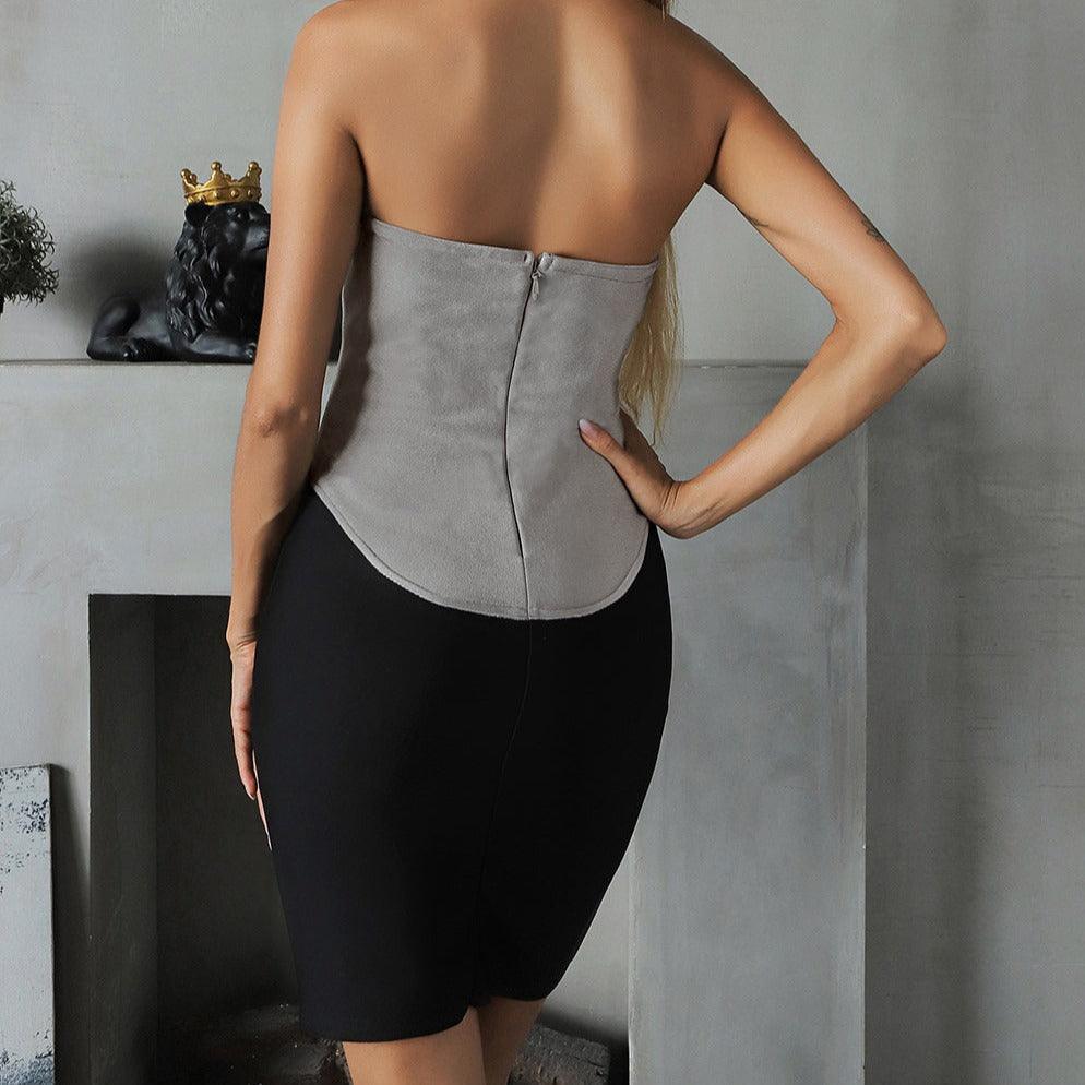 Strapless Corset Bustier Two-Piece Skirt Set