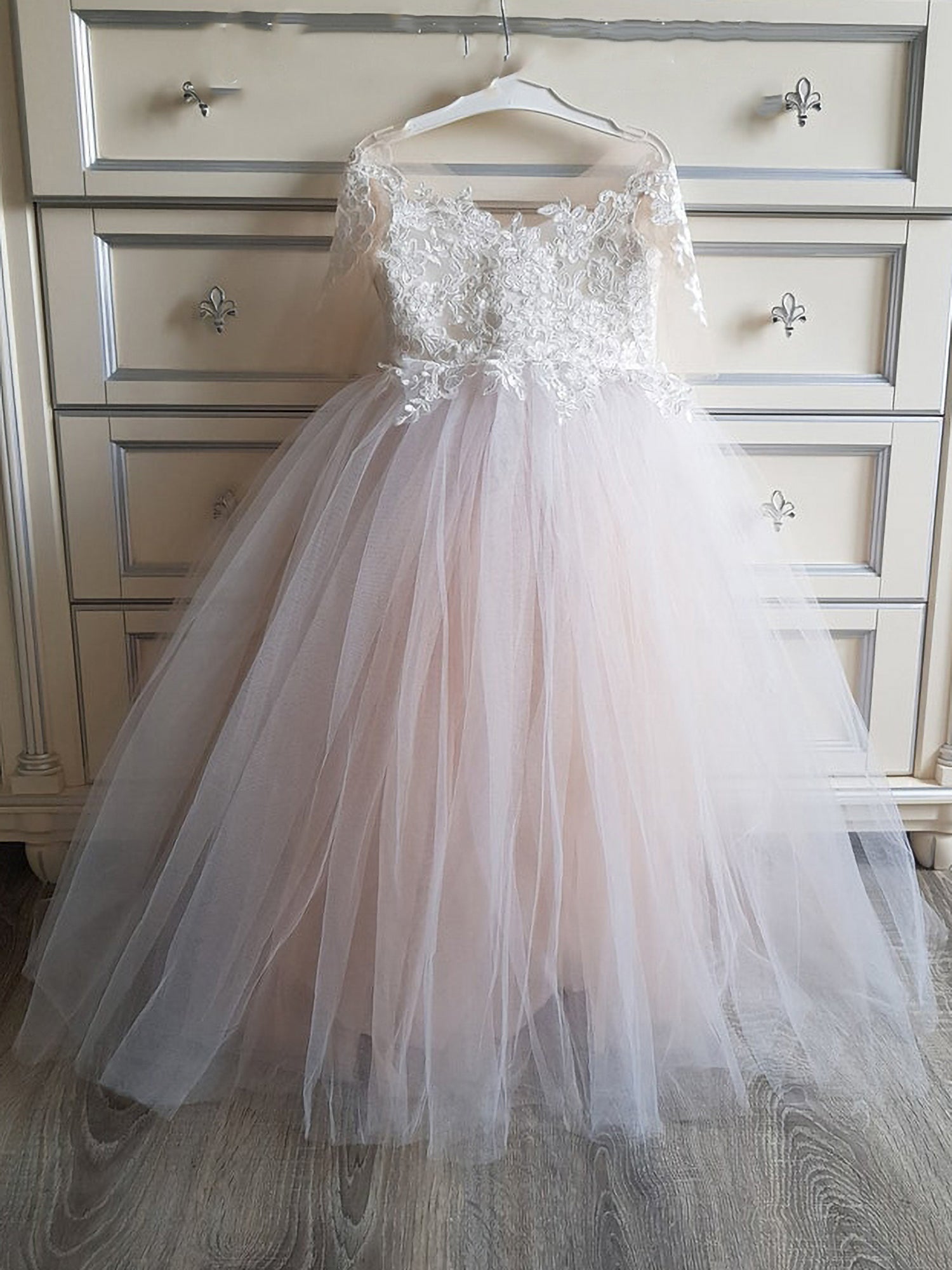 Lovely Cap Sleeves Princess Flower Girl Dress - Fashionpara