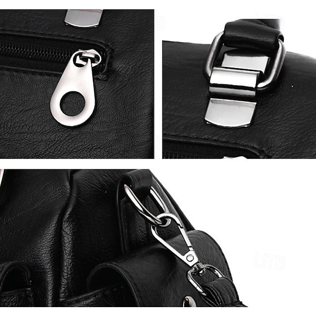 Stylish Large Blue Leather Handbag Faux