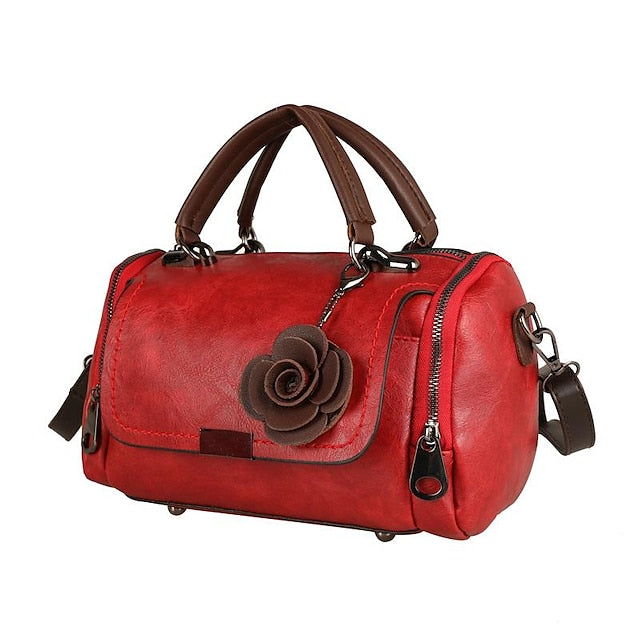 Handbag Vintage-Faux Leather Floral with