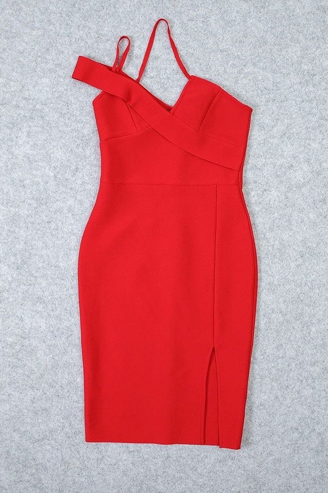 Luna Bodycon Dress - Lipstick Red - Fashionpara