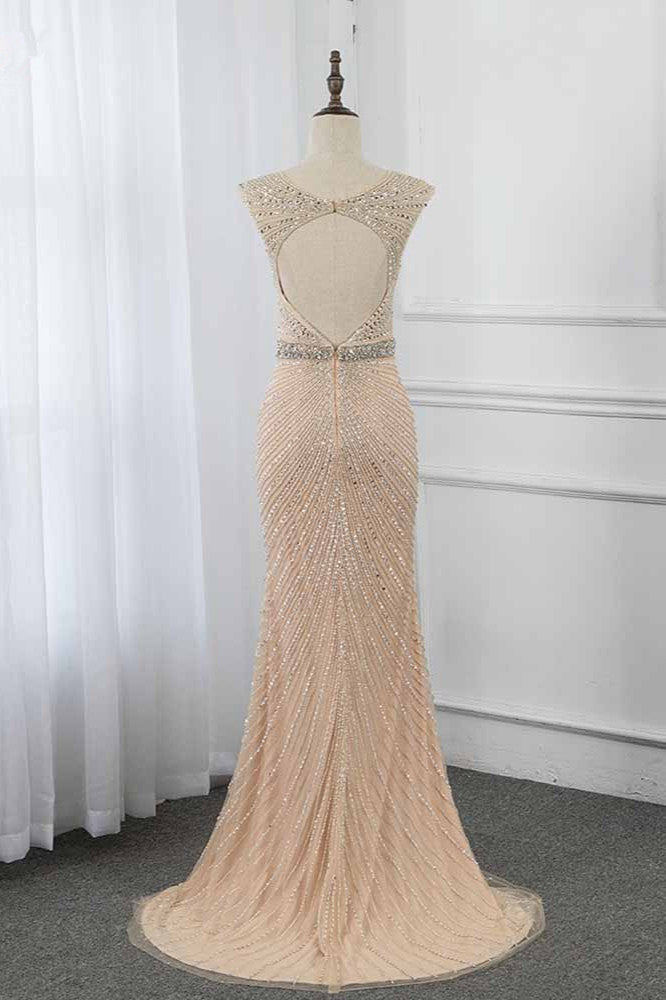 Luxury V-Neck Beadings Mermaid Prom Dresses with Crystals On Sale - Fashionpara