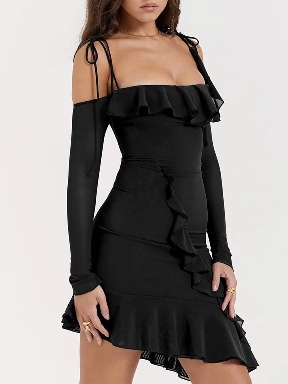 Backless Bodycon Ruffle - Fashionpara